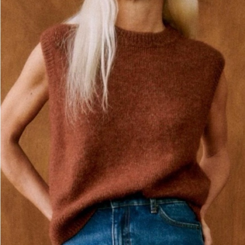 Sezane Brown Knit Vest